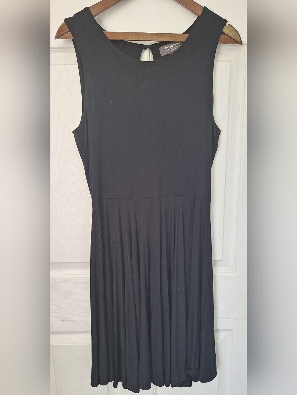 Coercion London Black Sleeveless Fit & Flare Dress Size Large Minimalist